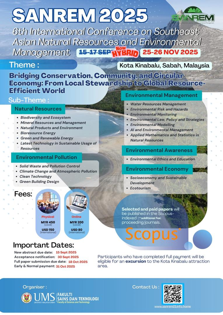 SANREM 2025: The 6th International Conference on Southeast Asian Natural Resources and Environmental Management