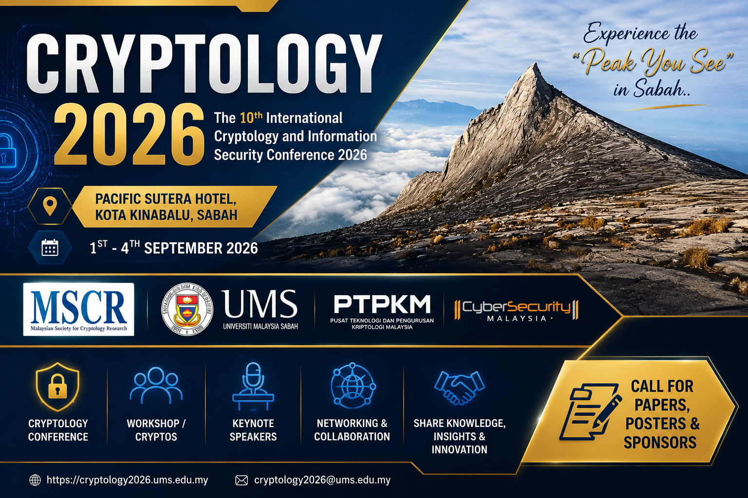 The 10th International Cryptology and Information Security Conference 2026 (CRYPTOLOGY2026)