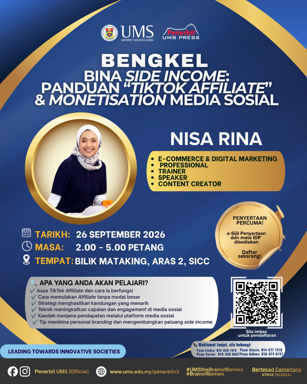 BENGKEL BINA SIDE INCOME: PANDUAN "TIKTOK AFFILIATE"  & MONETISATION MEDIA SOSIAL