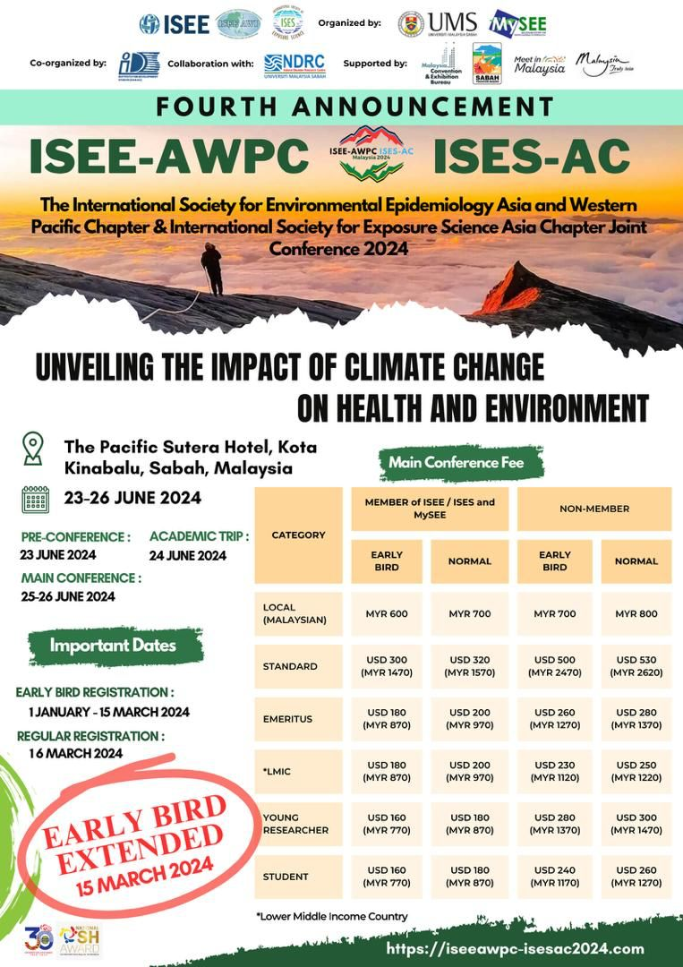 ISEE-AWPC and ISES-AC 2024: The International Society for Environmental Epidemiology Asia and Western Pacific Chapter (ISEE-AWPC) & International Society for Exposure Science Asia Chapter (ISES-AC) Joint Conference 2024