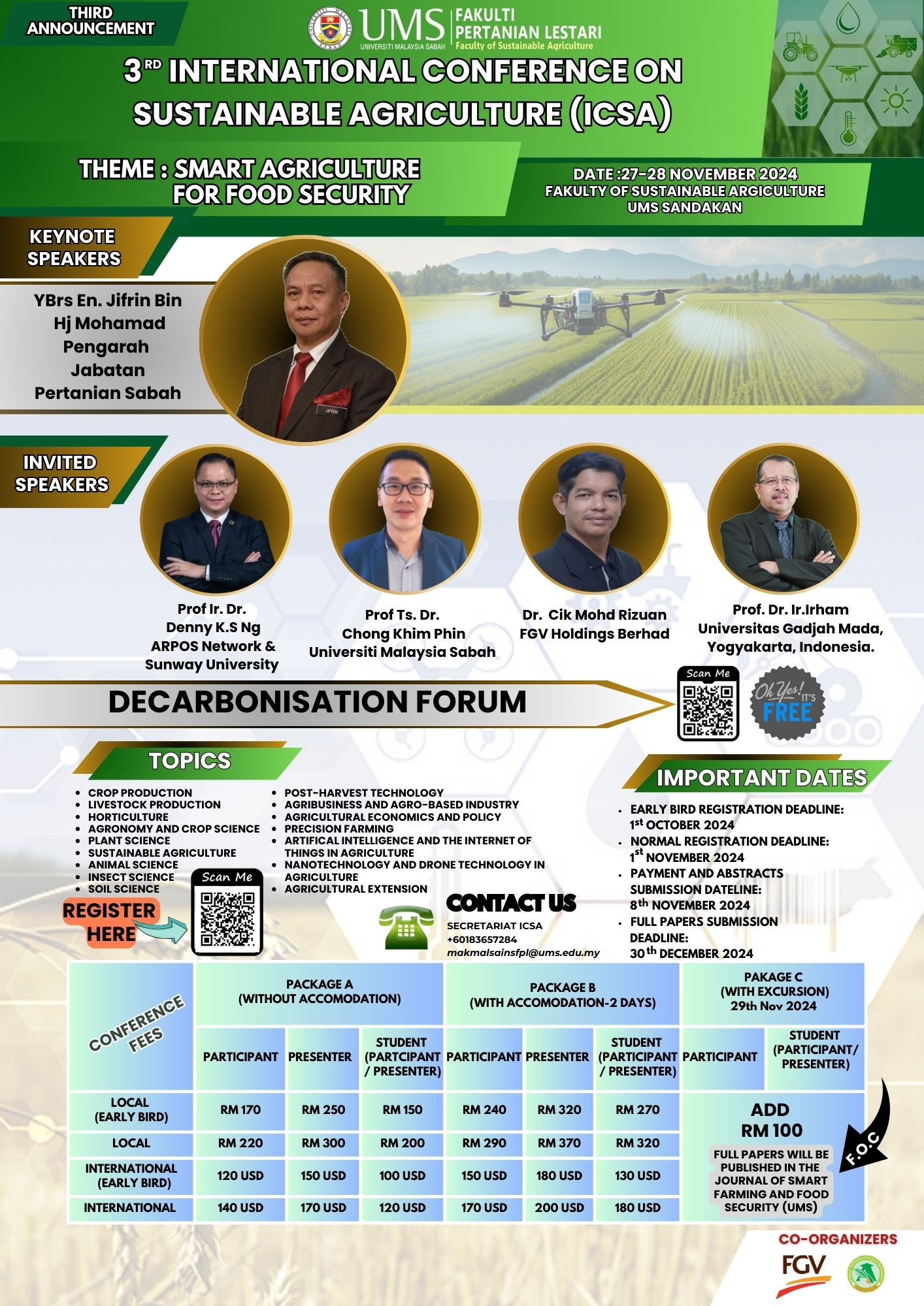 ICSA: 3rd International Conference on Sustainable Agriculture