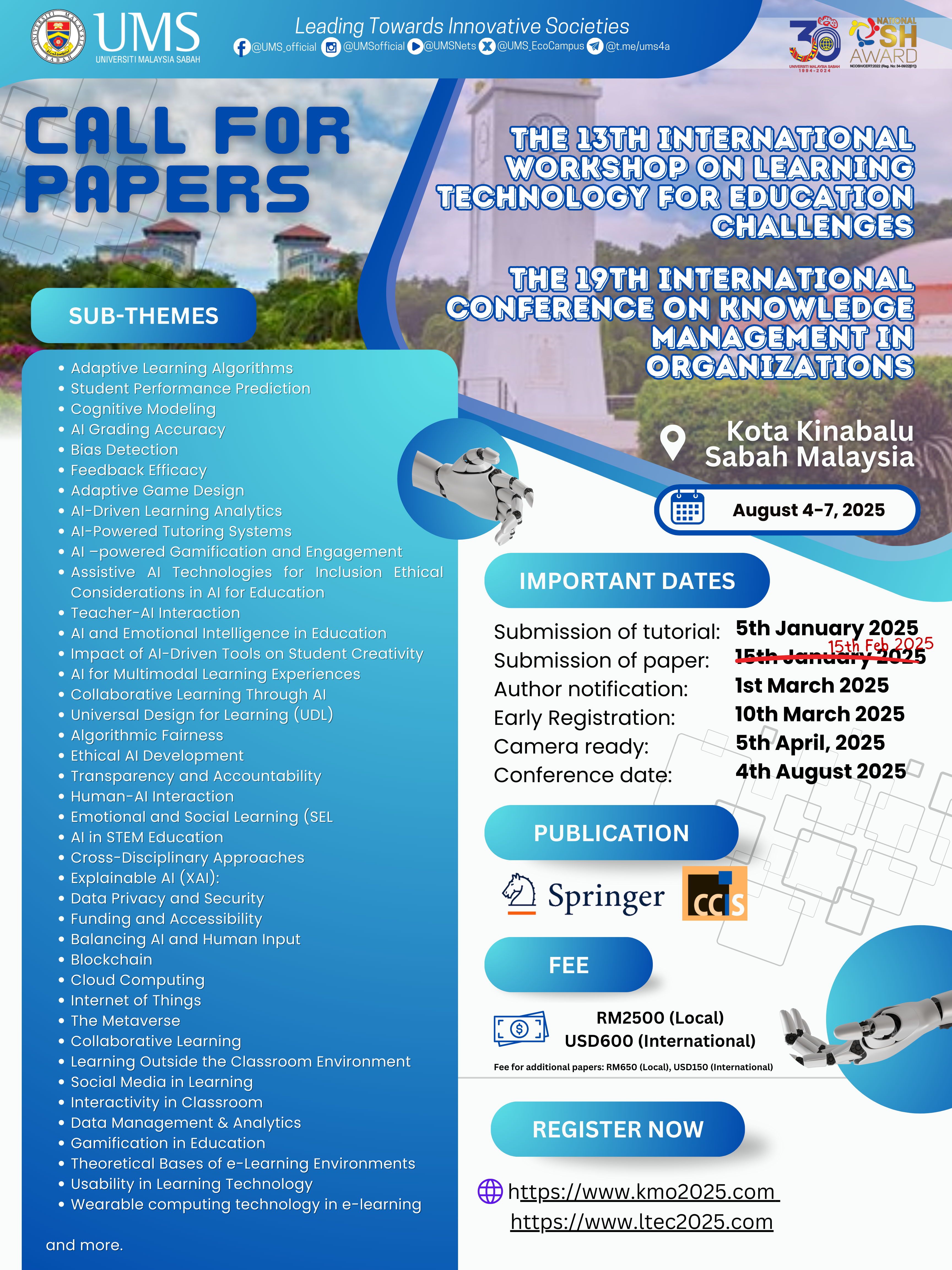 LTEC2025/KMO2025 - The 19th International Conference on Knowledge Management in Organization & The 13th International Workshop on Learning Technology for Education Challenges